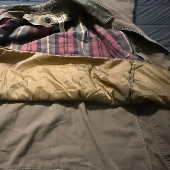 L.L. Bean Brown Canvas Field Coat With Corduroy Collar and Removable Lining - Picture 7 of 11